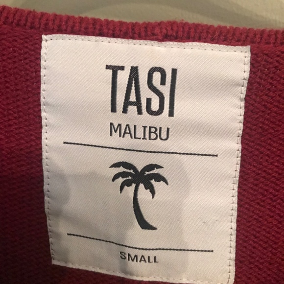 Tasi Malibu Women’s Burgundy Southwestern Aztec Embroidered Fringe Poncho size s - Picture 2 of 3